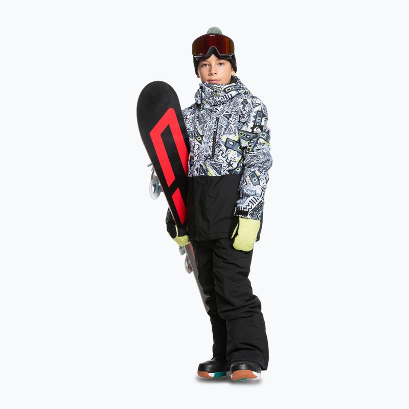 Quiksilver Mission gedruckt Block Erbe Kinder Snowboard Jacke Scribble schwarz 2