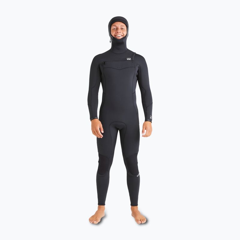 Neoprenanzug Herren Billabong 5/4 mm Absolute Natural Chest Zip Hooded black 2