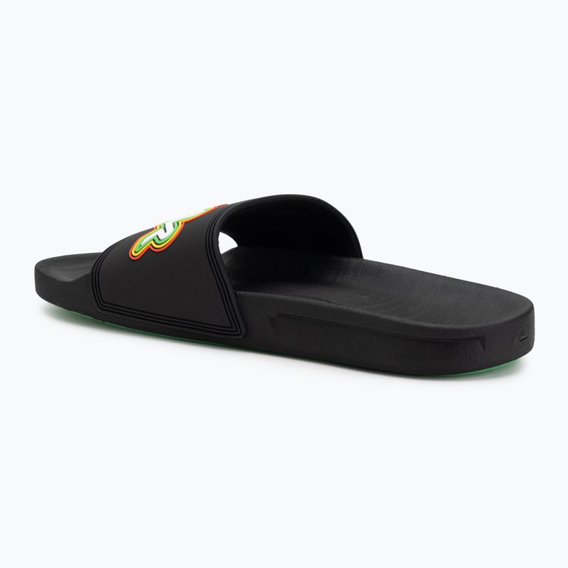 Quiksilver Herren Rivi Wordmark Slide II schwarz rasta flip-flops 3