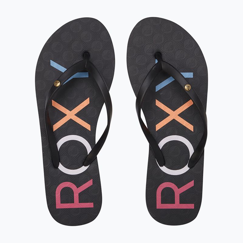 ROXY Sandy III Damen Flip Flops weiß/Regenbogen Monogramm 2