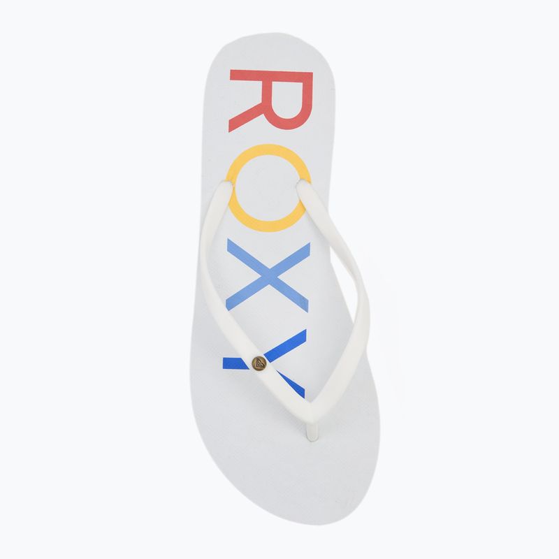 ROXY Sandy III Damen Flip Flops weiß/Regenbogen Monogramm 5
