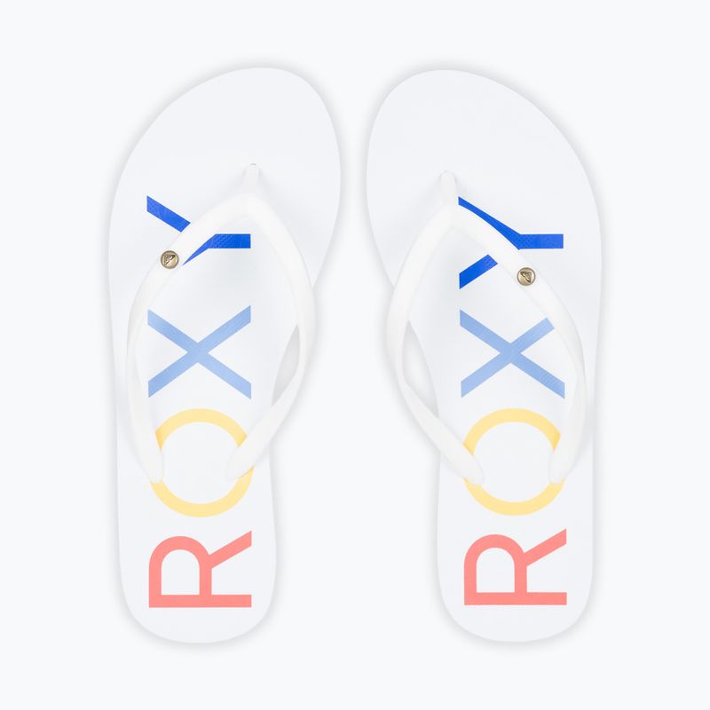 ROXY Sandy III Damen Flip Flops weiß/Regenbogen Monogramm 11