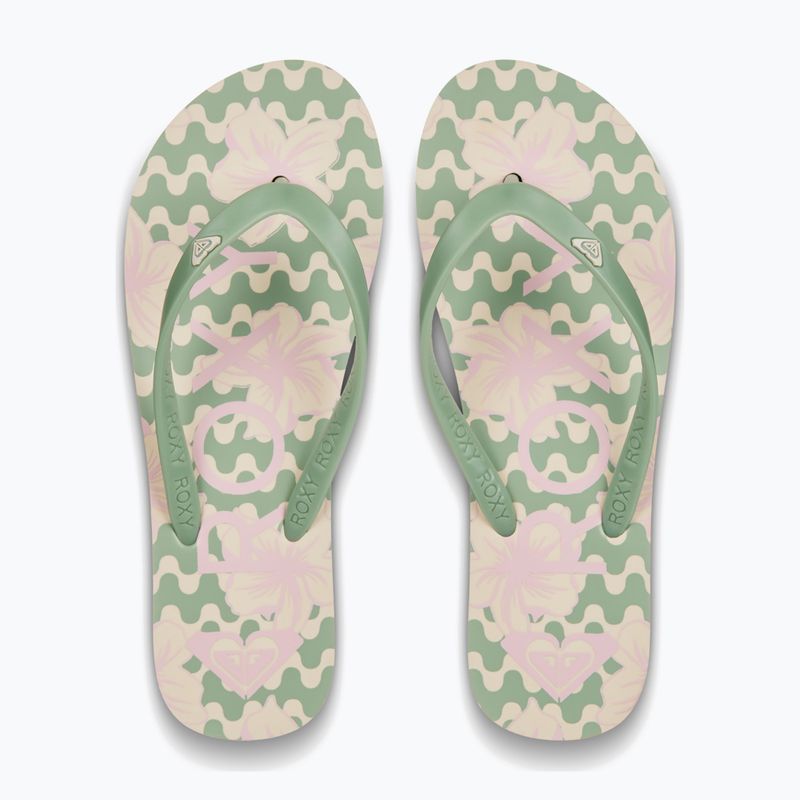 ROXY Tahiti VII grün/rosa Damen-Flip-Flops 2
