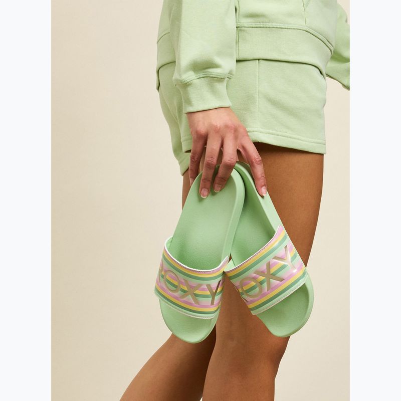 ROXY Slippy II grün gestreifte Damen Flip-Flops 6