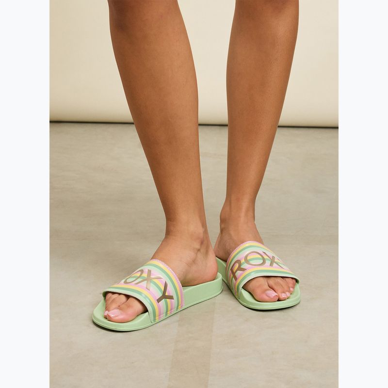 ROXY Slippy II grün gestreifte Damen Flip-Flops 7