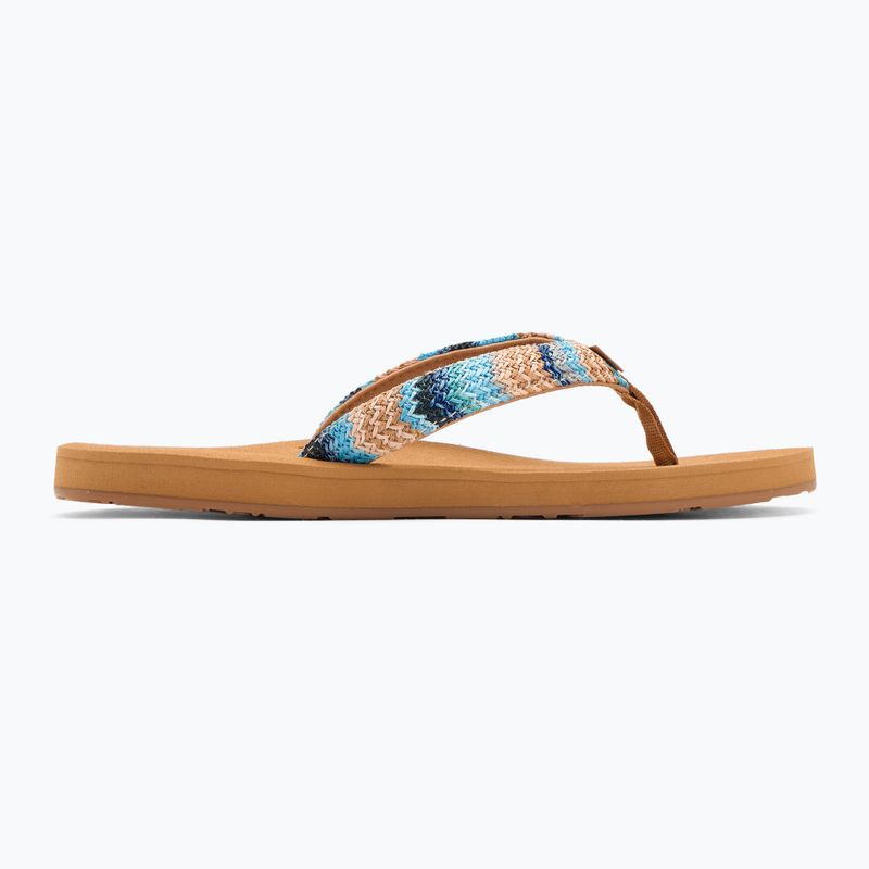 Damen ROXY Porto Raffia II blau Tiefen Flip Flops 2