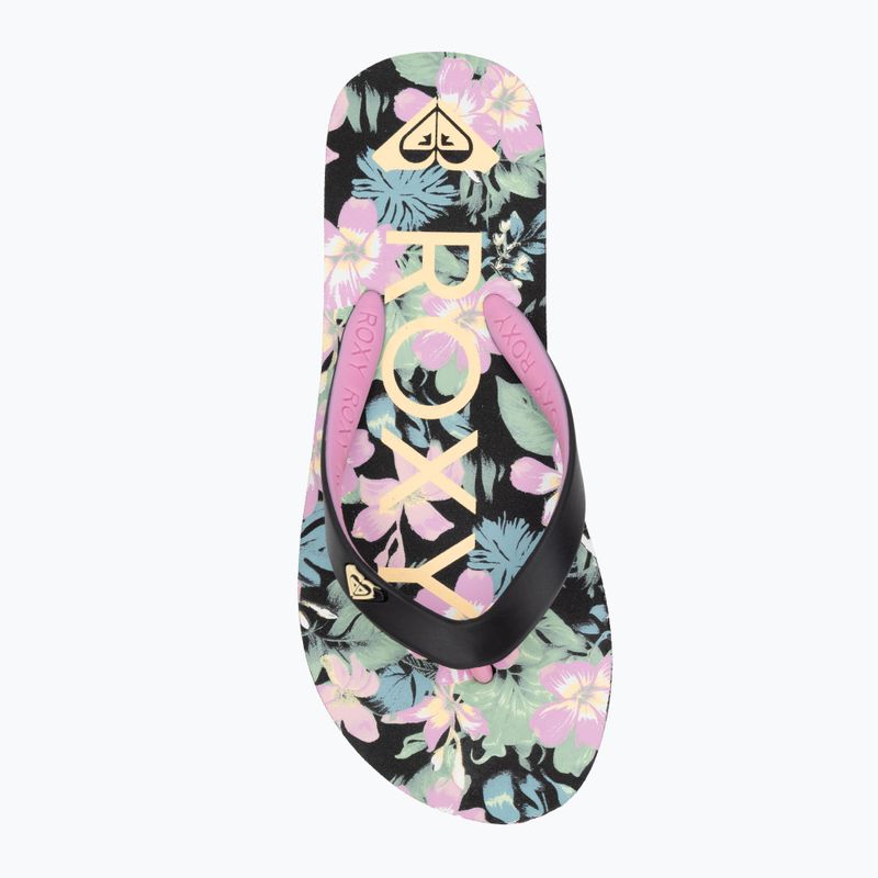 ROXY Tahiti VII Kinder-Flip-Flops schwarz/rosa Schablone 5