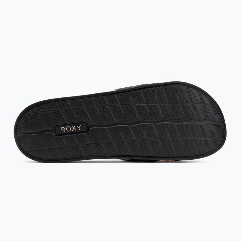 ROXY Slippy II Damen Flip-Flops schwarz/grüner Druck 4