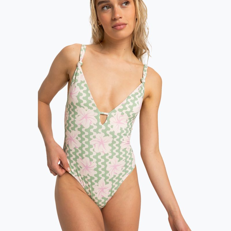 Einteiliger Damen-Badeanzug ROXY Hibiscus Daze basil party waves yw 2