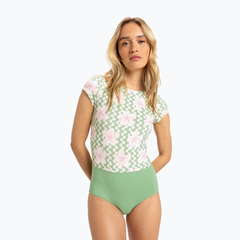 Einteiliger Damen-Badeanzug ROXY Hibiscus Daze basil party waves yw 2