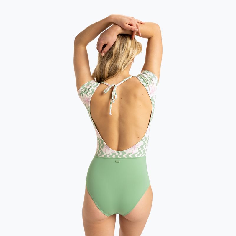 Einteiliger Damen-Badeanzug ROXY Hibiscus Daze basil party waves yw 3