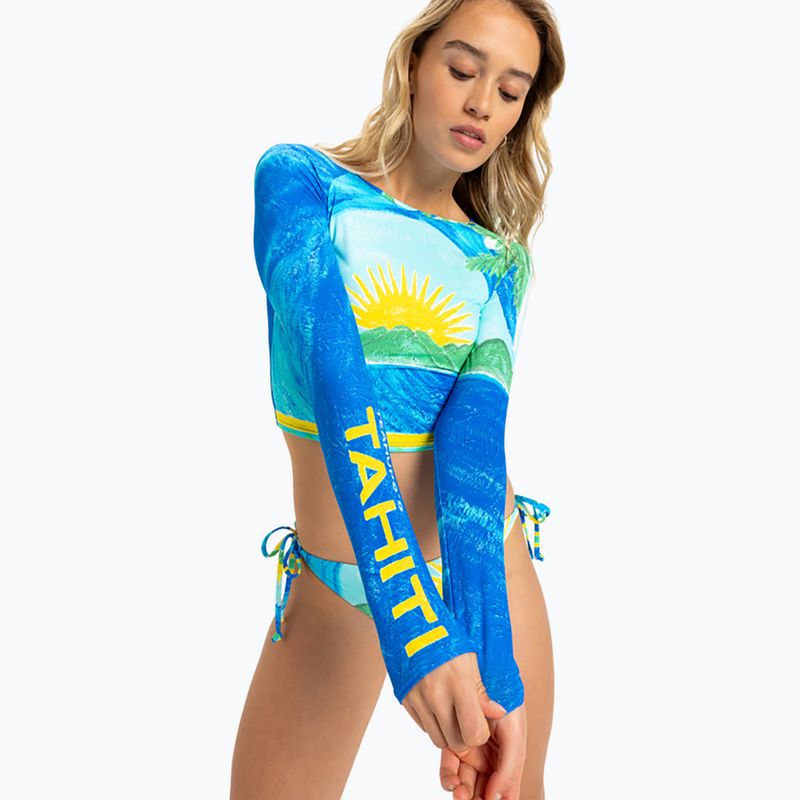 Damen Schwimmen Langarm ROXY Atlas Crop Top skyway 3