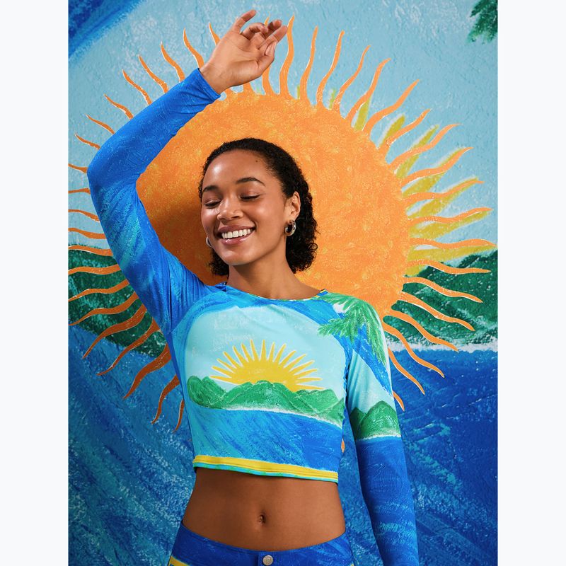 Damen Schwimmen Langarm ROXY Atlas Crop Top skyway 6