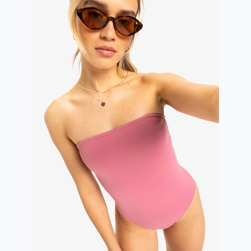 Einteiliger Damen-Badeanzug ROXY Solid Beach Classics Bandeau heather rose 5