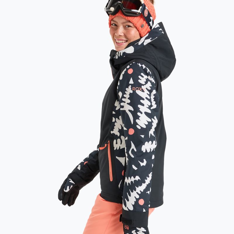Damen Snowboardjacke ROXY Free Jet true black/big flower 5