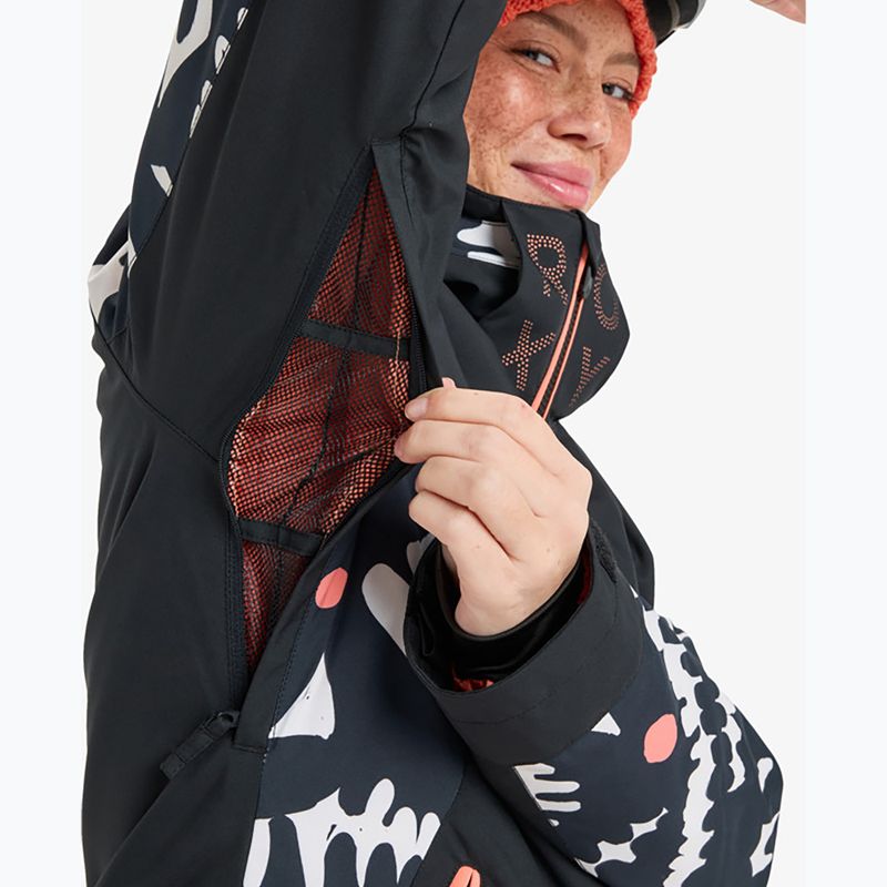 Damen Snowboardjacke ROXY Free Jet true black/big flower 8