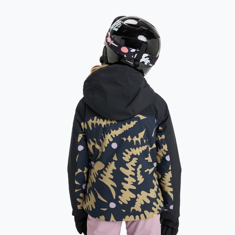 Kinder-Snowboardjacke ROXY Free Jet Block fennel seed big/flower rg 3
