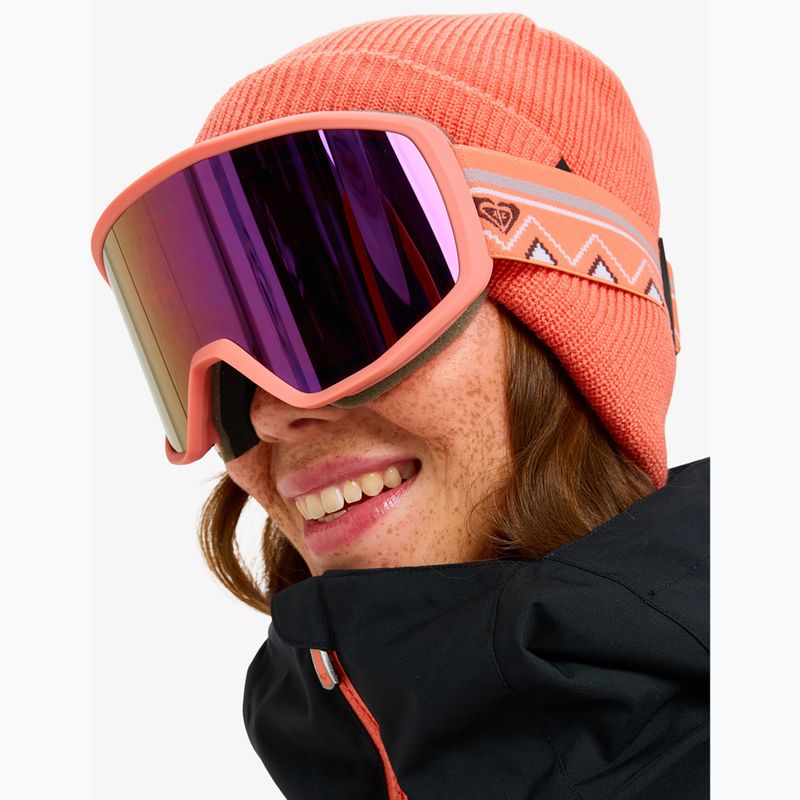 Damen-Snowboardbrille ROXY Izzy coral chic/clux ml l purple 5