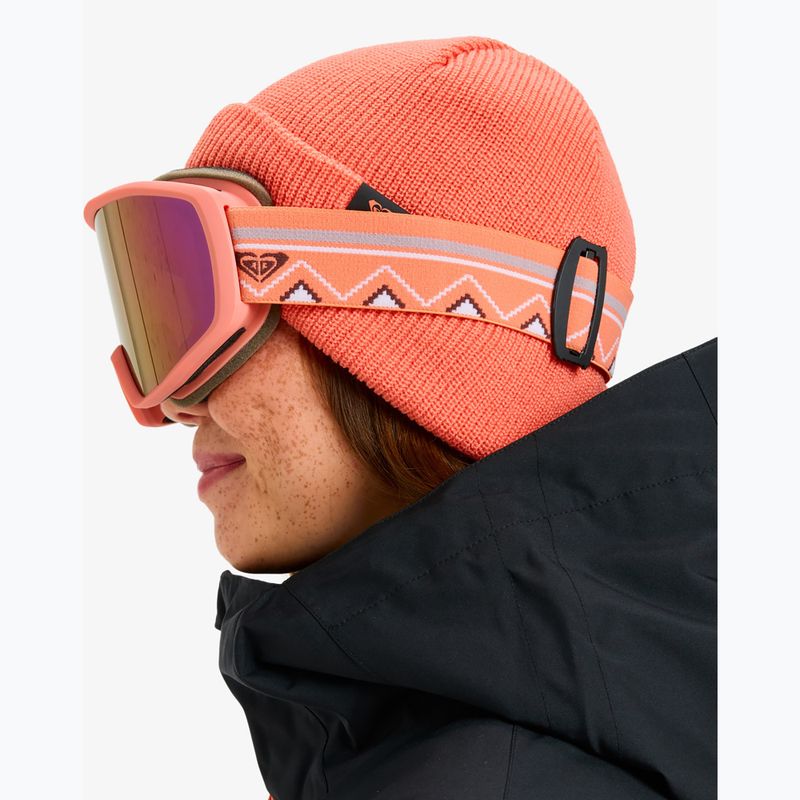 Damen-Snowboardbrille ROXY Izzy coral chic/clux ml l purple 6