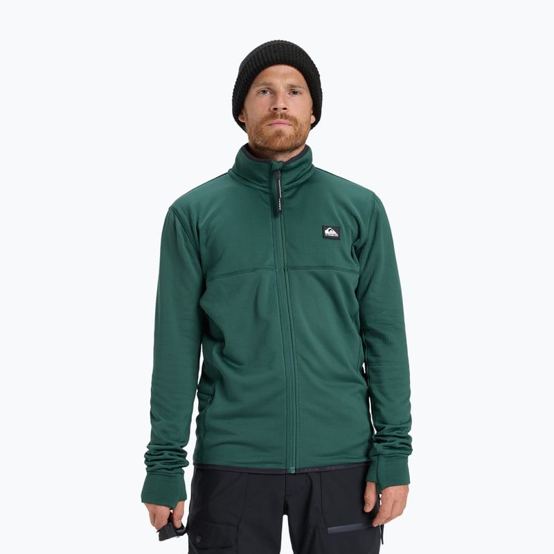 Herren Snowboard-Fleecejacke Quiksilver Steep Point Full Zip Fleece trekking green
