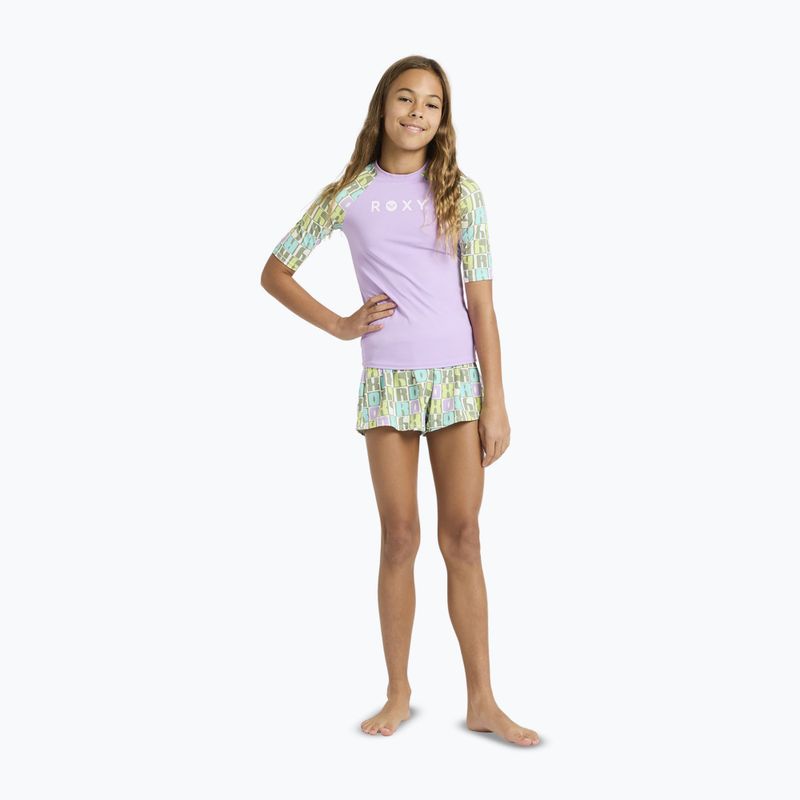 Kinder-Schwimmshirt ROXY Active RG Lycra XMGB oil green letter up 2