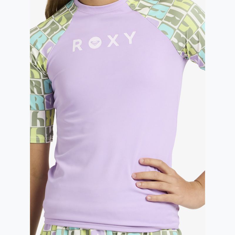 Kinder-Schwimmshirt ROXY Active RG Lycra XMGB oil green letter up 5