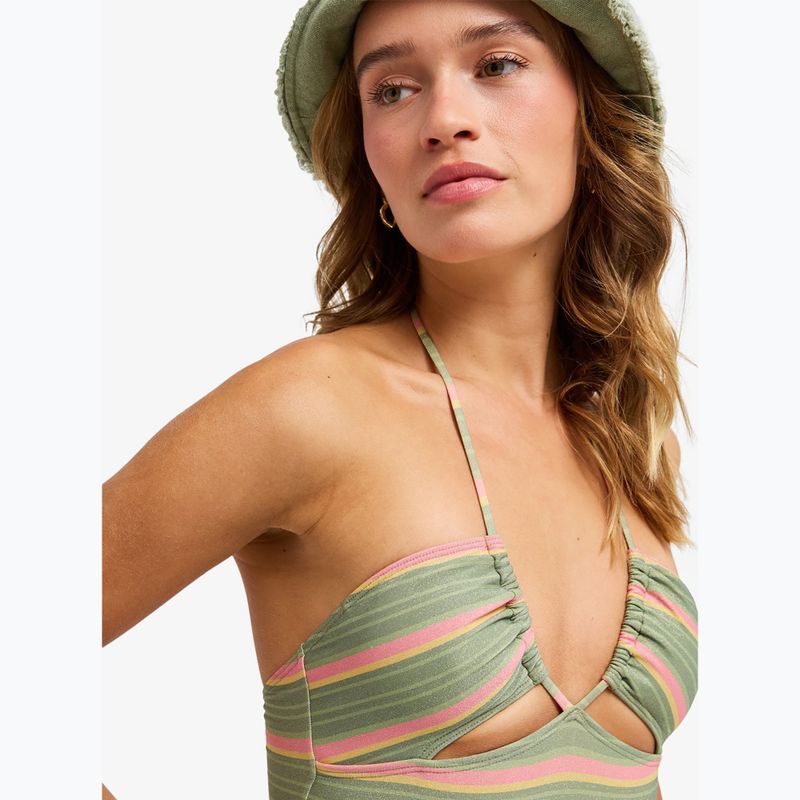 Damen-Badeanzug ROXY Dreamer HI oil green say it with stripes 5
