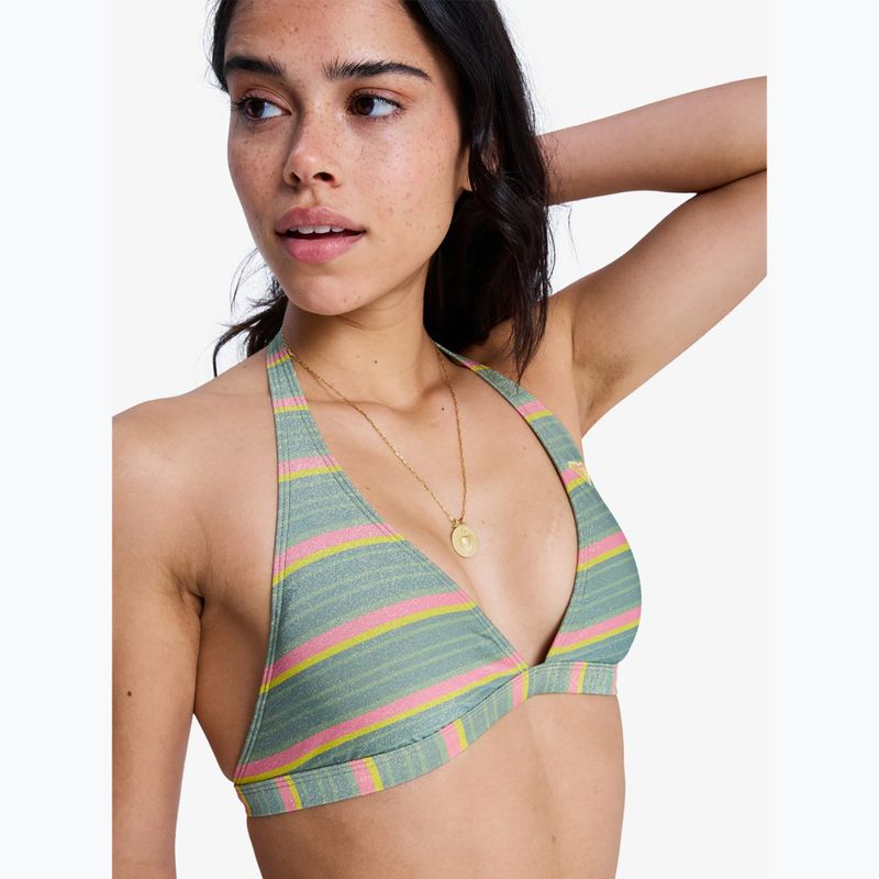 Oberteil des Badeanzugs ROXY Ocean Dreamer Fixed Tri oil green say it with stripes 4