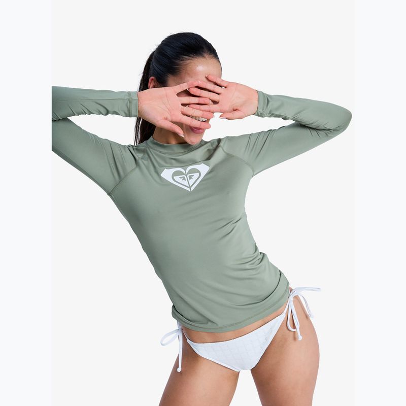 Langarmshirt zum Schwimmen Damen ROXY Whole Hearted oil green 4