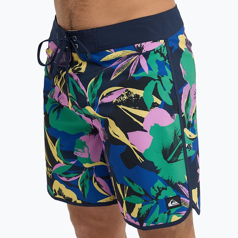 Herren-Badeshorts Quiksilver Surfsilk Scallop 18" dark navy interact floral 7