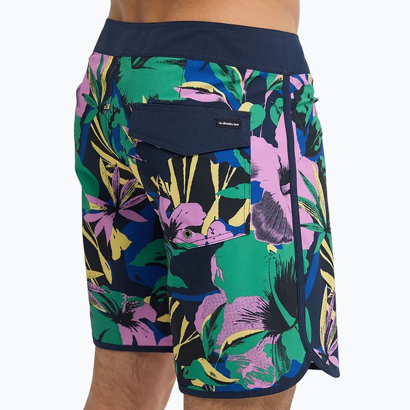Herren-Badeshorts Quiksilver Surfsilk Scallop 18" dark navy interact floral 8