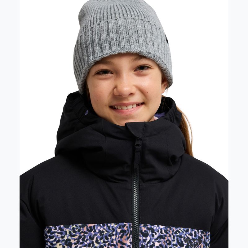 Kinder-Snowboardjacke ROXY Snowyhill Printed Puffy true black wildin out rg 4