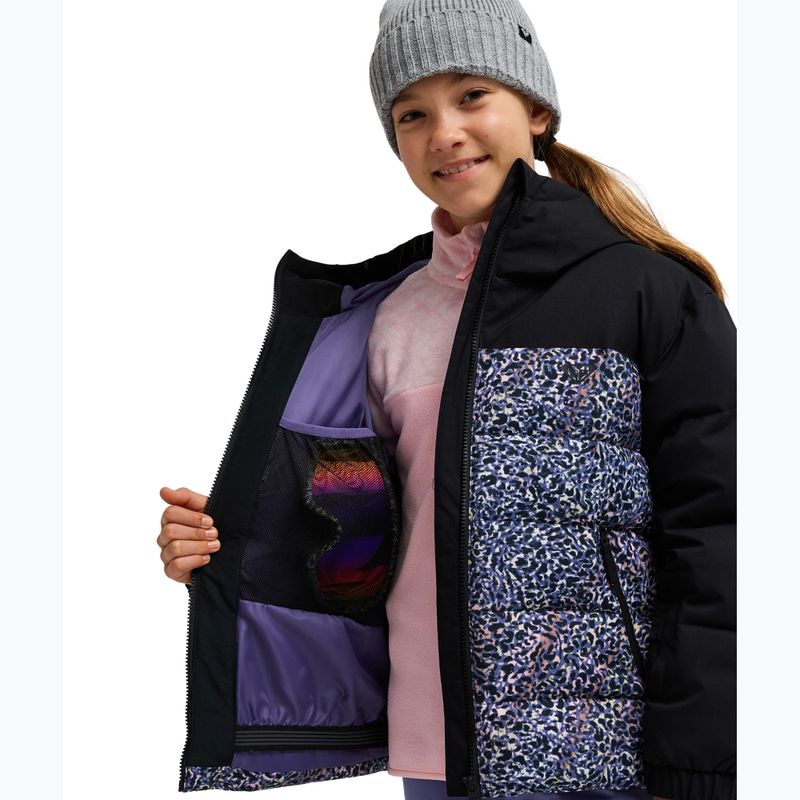 Kinder-Snowboardjacke ROXY Snowyhill Printed Puffy true black wildin out rg 5