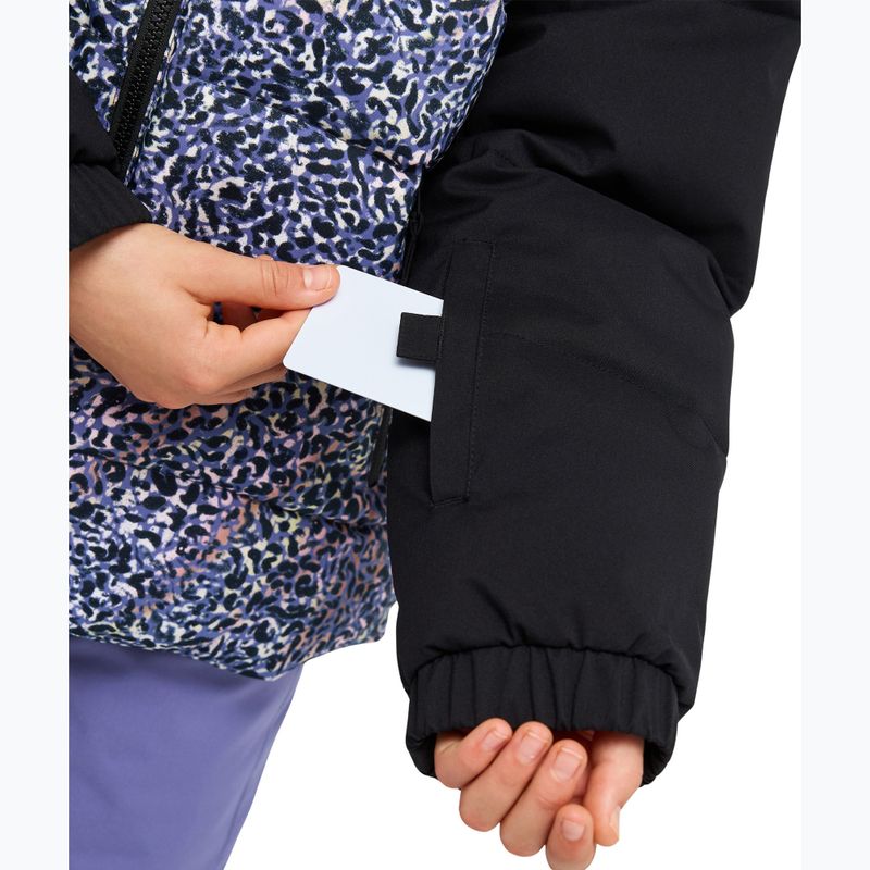Kinder-Snowboardjacke ROXY Snowyhill Printed Puffy true black wildin out rg 6