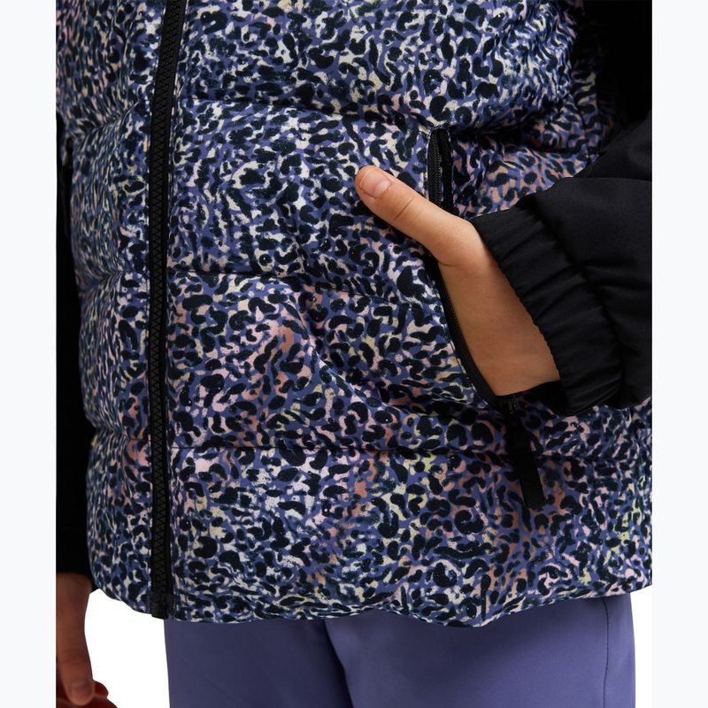 Kinder-Snowboardjacke ROXY Snowyhill Printed Puffy true black wildin out rg 7
