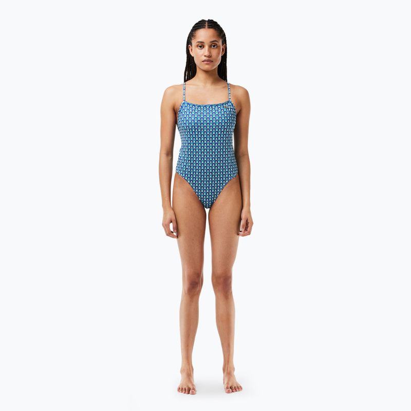 Lacoste Damen einteiliger Badeanzug MF7264 mascarpone / sloe 0 / underground 4
