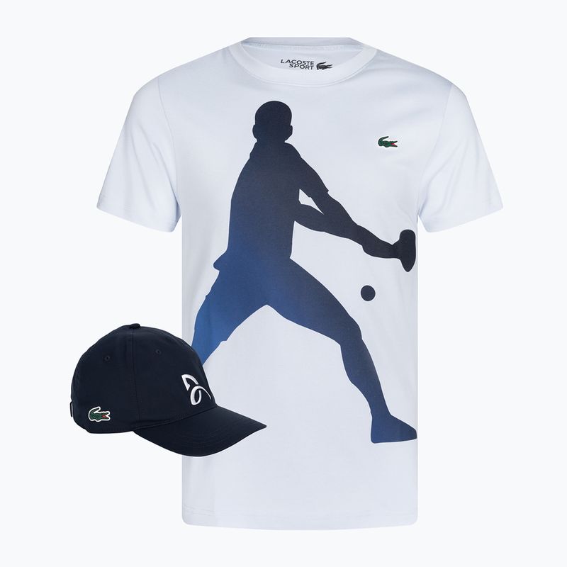 Lacoste Tennis X Novak Djokovic Hemd + Kappe Satz phoenix blau