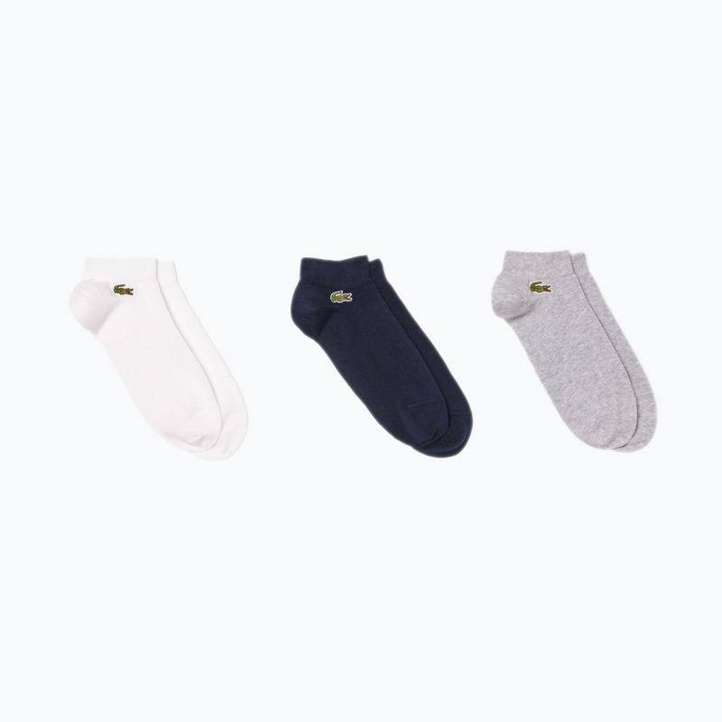 Lacoste Socken RA2917 3 Paar Silber Kinn/Marineblau/Weiß