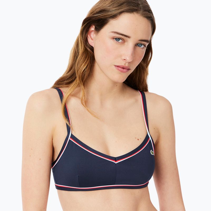 Lacoste Badeanzug Top MF9993 marineblau/rill grenadine 4