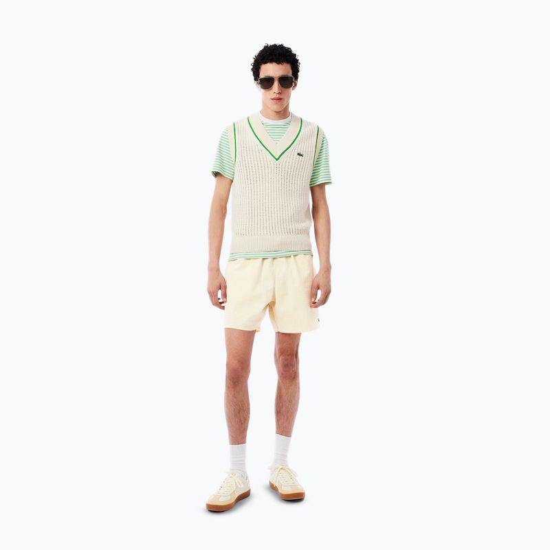 Herren Lacoste Badeshorts MH9089 weiß/gelb 7