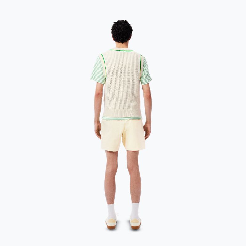 Herren Lacoste Badeshorts MH9089 weiß/gelb 8