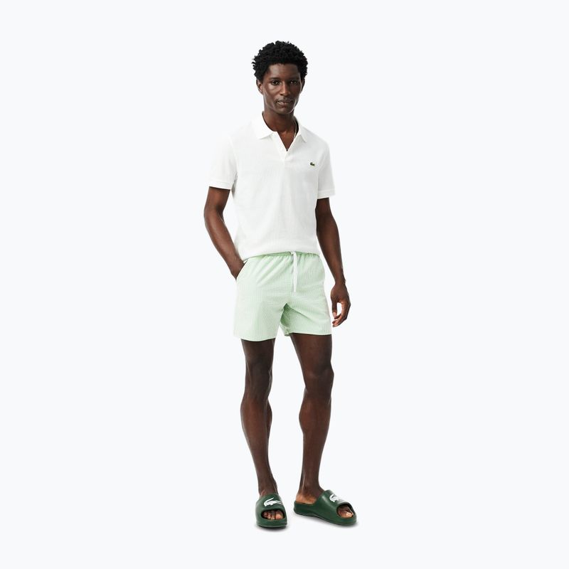 Herren Lacoste Badeshorts MH9089 weiß/liamone 6
