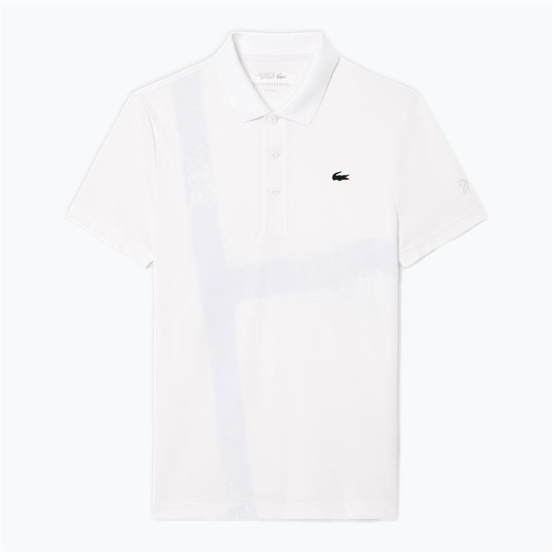 Tennis-Shirt Herren Lacoste Polo DH8971 white 5