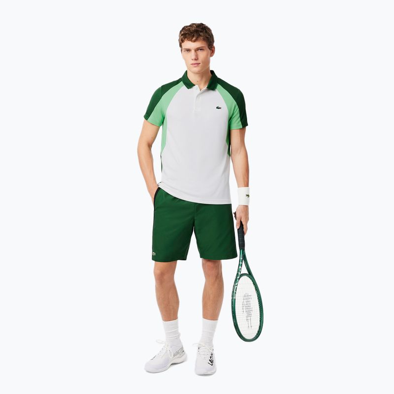 Tennis Poloshirt Herren Lacoste Polo DH8963 white/liamone green 2