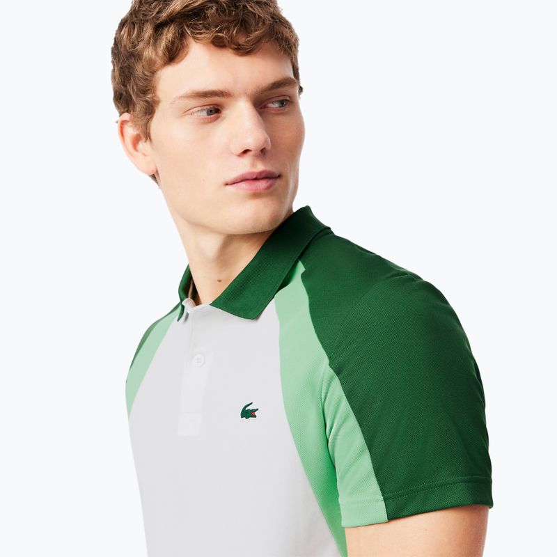 Tennis Poloshirt Herren Lacoste Polo DH8963 white/liamone green 4