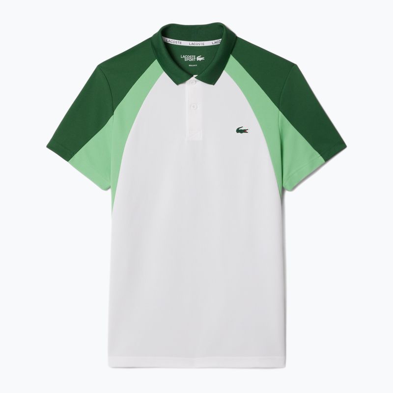 Tennis Poloshirt Herren Lacoste Polo DH8963 white/liamone green 5