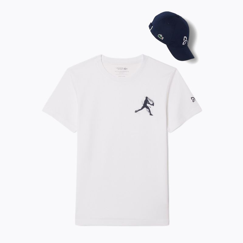 Tennis-Shirt Herren Lacoste TH1044 white/navy blue