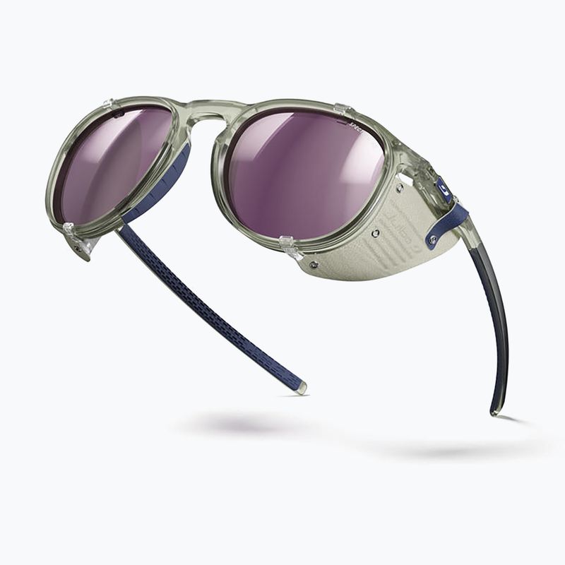 Sonnenbrille Julbo Millenium Polarized HD shiny transparent army green/white/blue 5