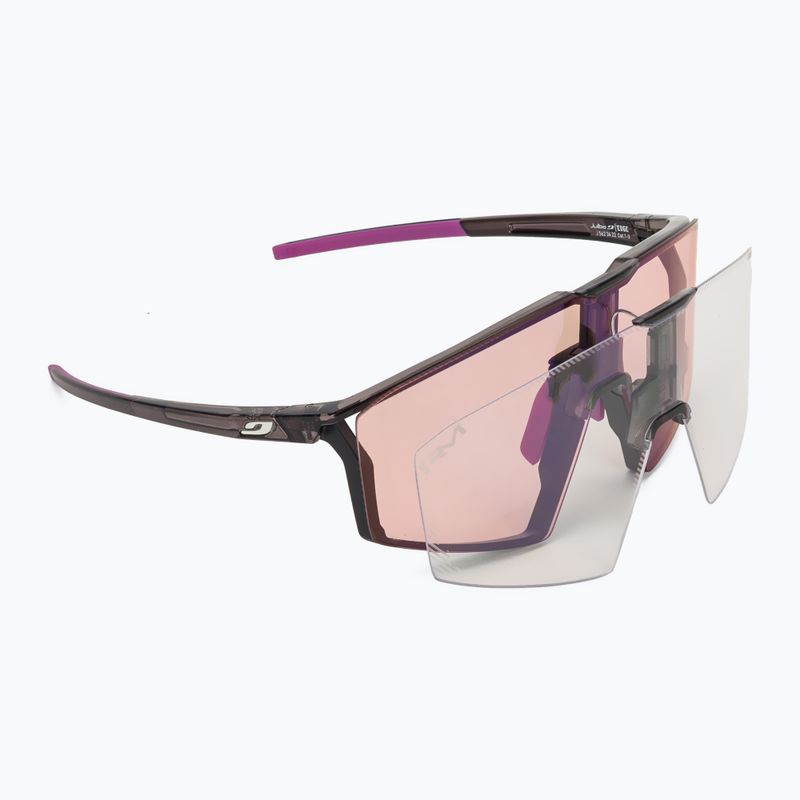 Sonnenbrille Julbo Edge Reactiv High Contrast shiny translu black/purple