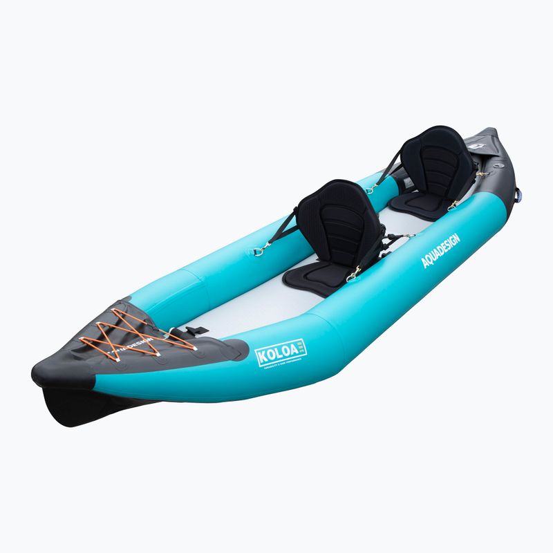 AQUADESIGN 2-Personen aufblasbares Kajak Koloa 360 cm blau/schwarz 3